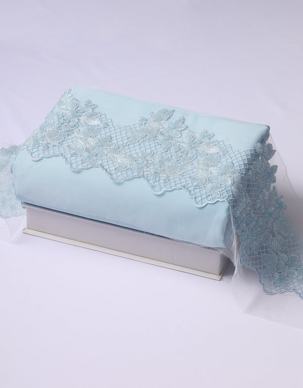 Beaded Border Lace Mix and Match - (Baby Blue) + Satin (Baby Blue)